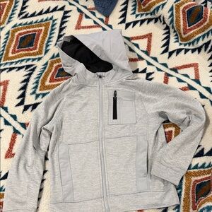 Gray Kids Hoodie Zip Up Jacket Size 6-7